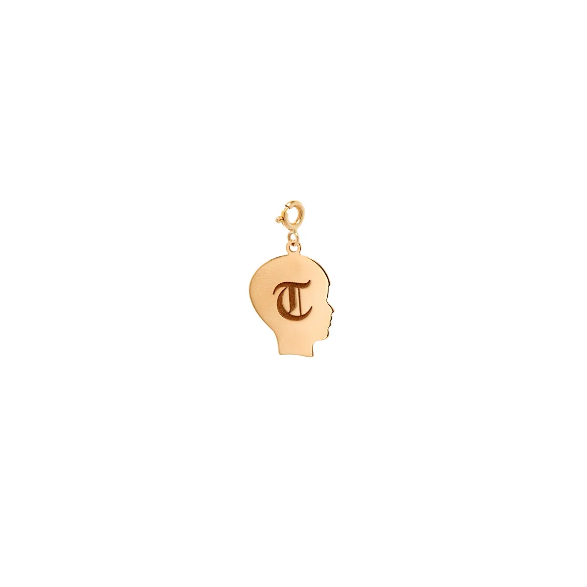 14k Single Boy Silhouette Initial Charm