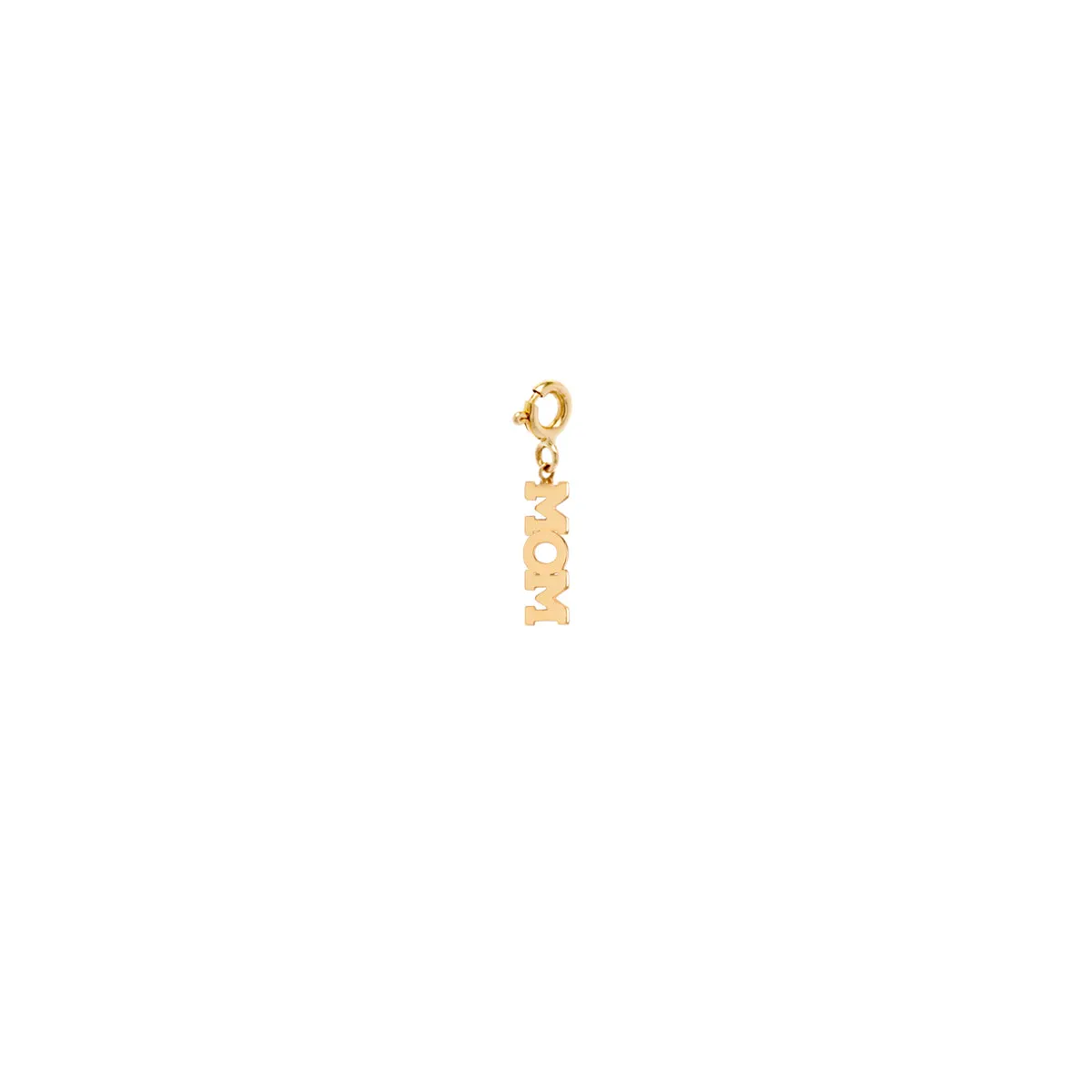 14k single itty bitty capital letter MOM charm