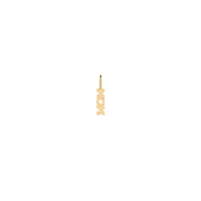 14k single itty bitty capital letter MOM charm