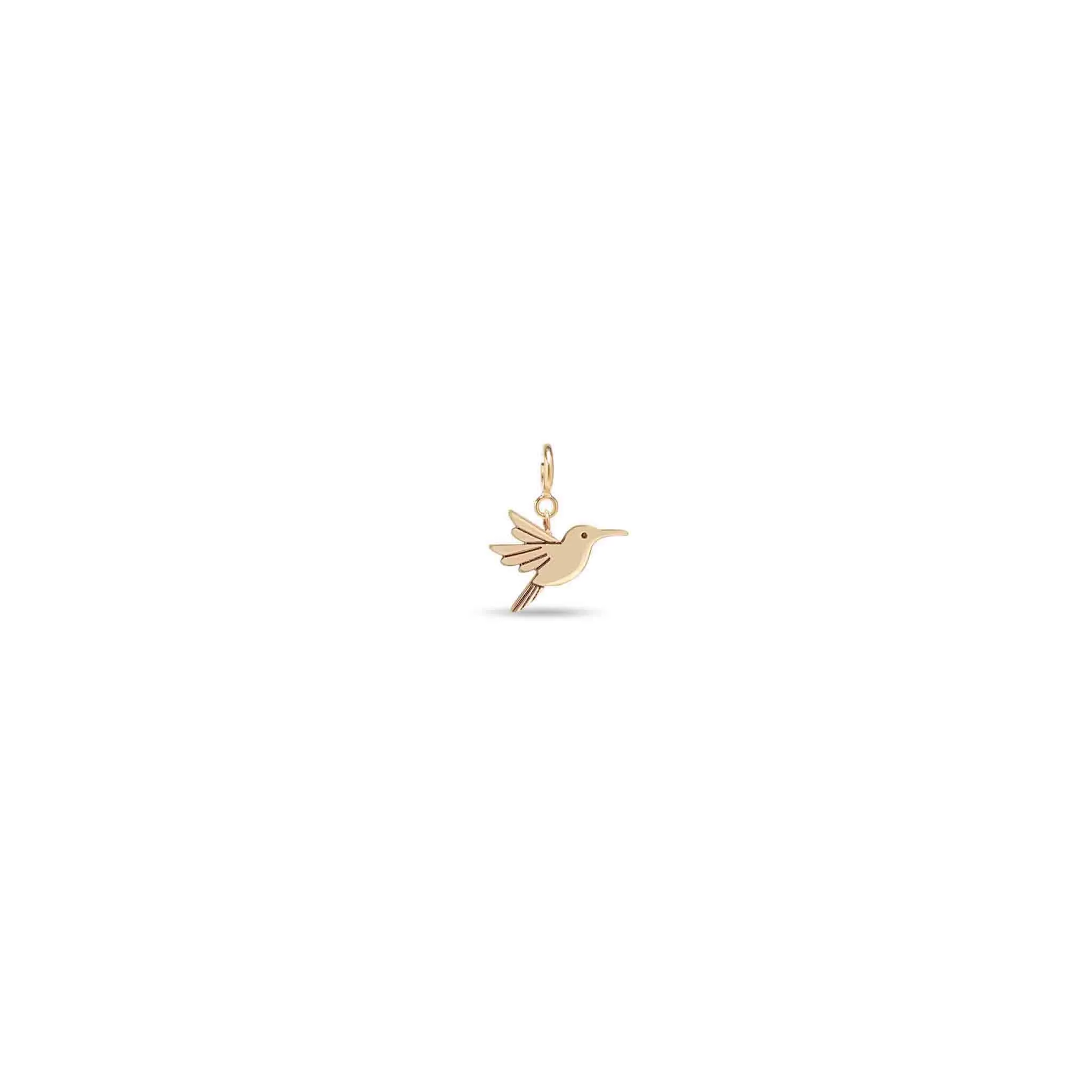 14k Single Midi Bitty Hummingbird Charm