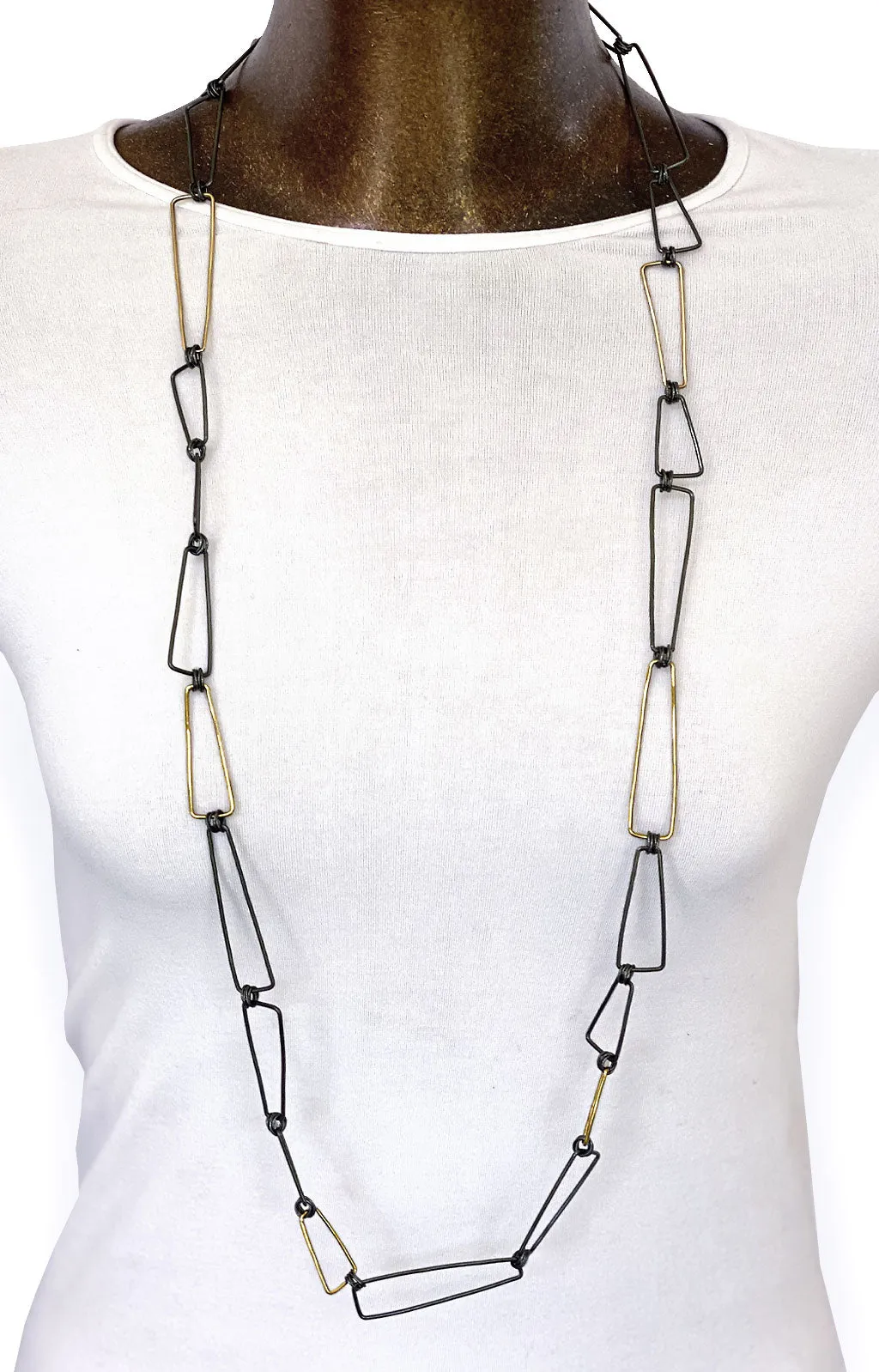 40" Linked Trapezoid Necklace (N1675)