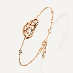 Allusia Love Detailed 18K Rosegold Bracelet w. Diamond