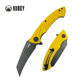 Anteater Liner Lock Folding Knife Yellow  G10 Handle 3.5 Blackwash 14C28N KU212E