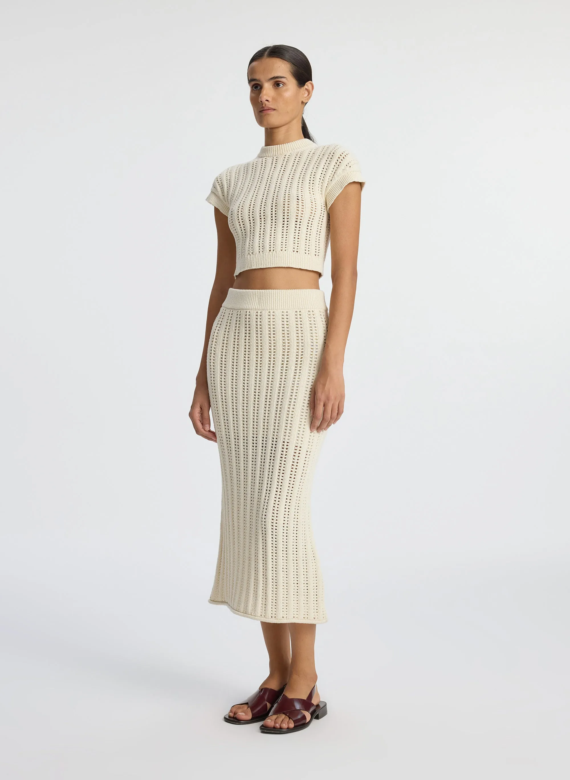 Aurora Crochet Midi Skirt