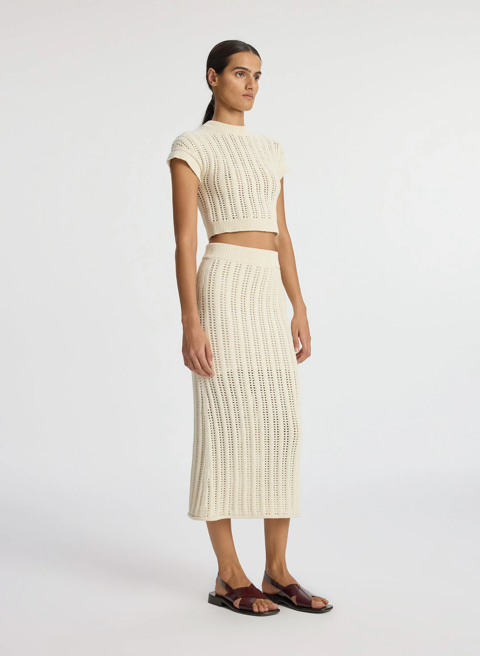 Aurora Crochet Midi Skirt