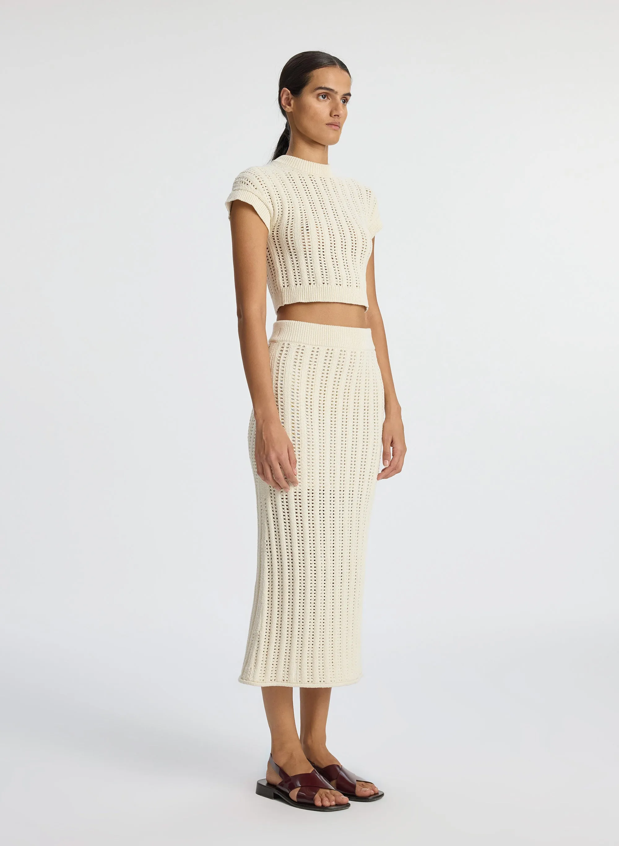 Aurora Crochet Midi Skirt