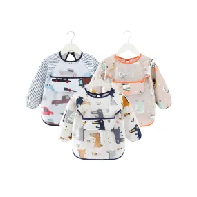 Baby Long Sleeve Apron Smock Bib 3 Piece Safari Crocodile Cars