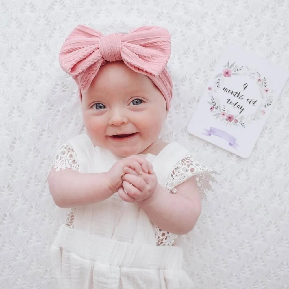 Baby Top Knot Double Bow Headband Lemon