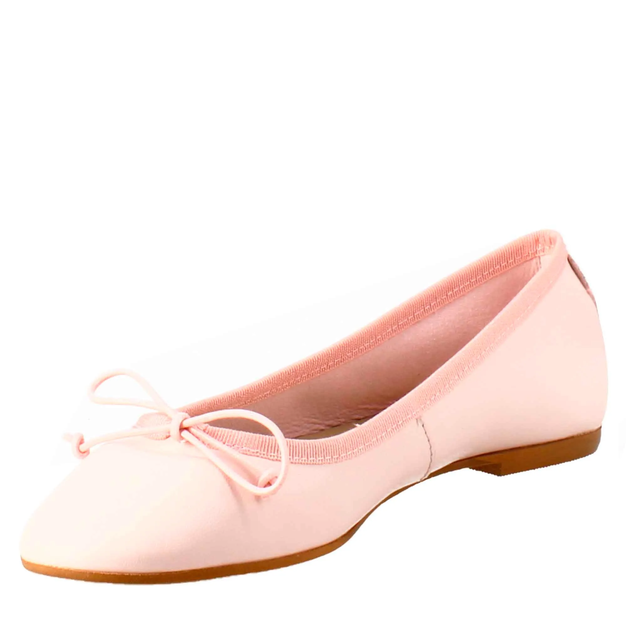 Ballerine leggere da donna color cipria in pelle liscia