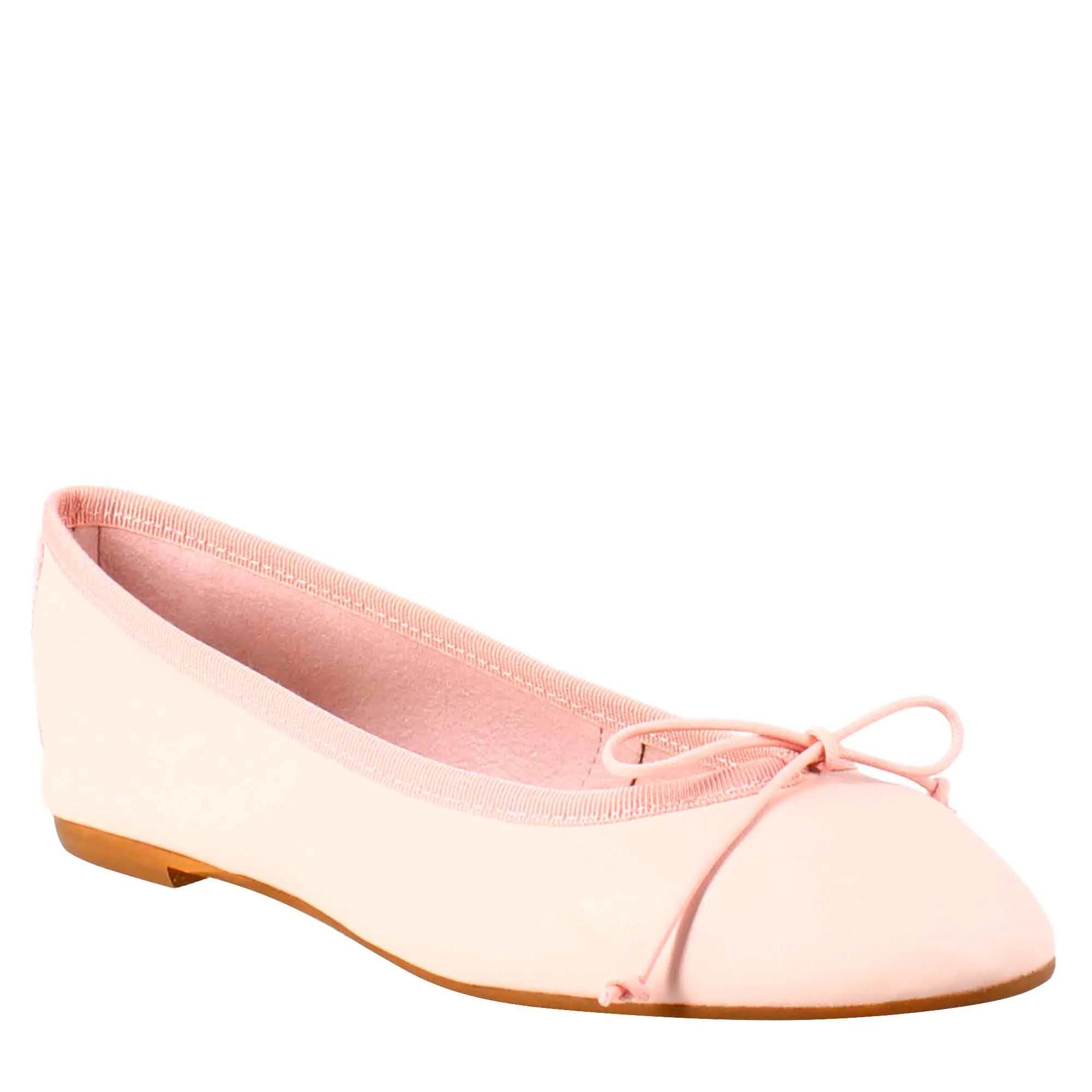 Ballerine leggere da donna color cipria in pelle liscia