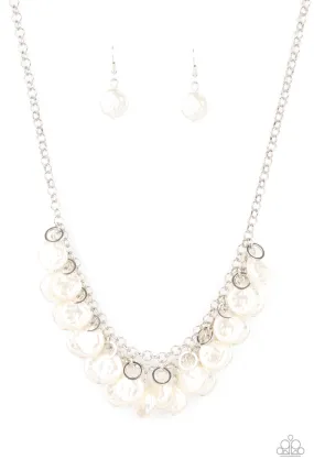 BEACHFRONT and Center - White Paparazzi Necklace