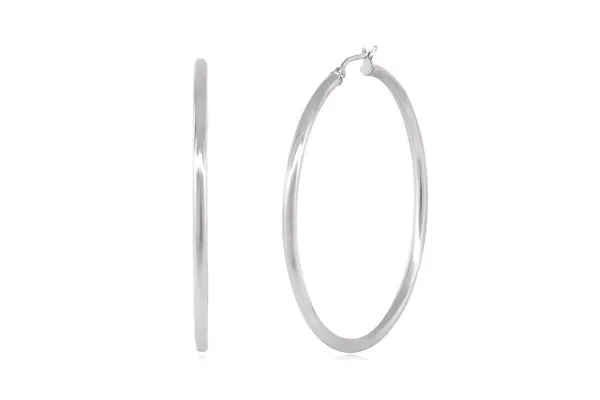 Better Jewelry Hoop Earrings .925 Sterling Silver 3mm