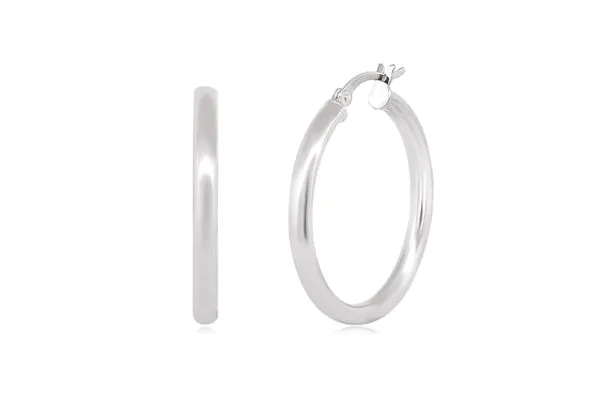 Better Jewelry Hoop Earrings .925 Sterling Silver 3mm