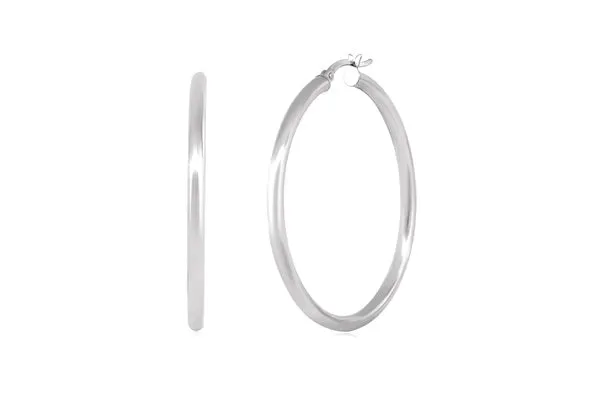 Better Jewelry Hoop Earrings .925 Sterling Silver 3mm