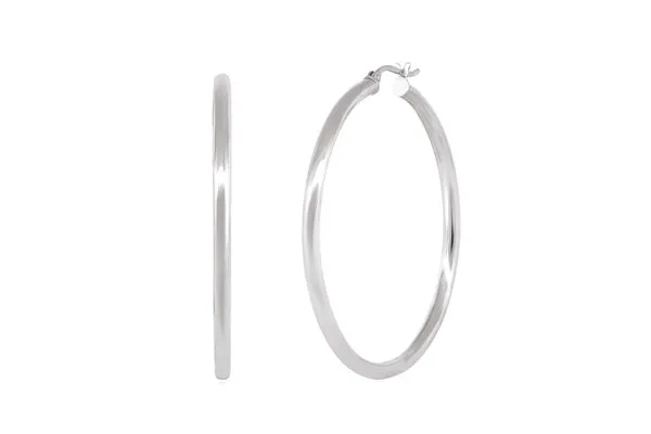 Better Jewelry Hoop Earrings .925 Sterling Silver 3mm