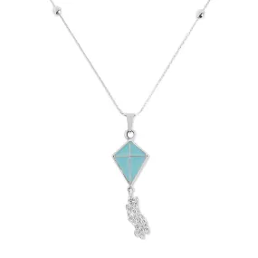 Blue Kite Charm Necklace