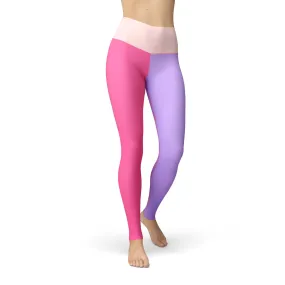 Bright Pastel Color blocked Jean Legging