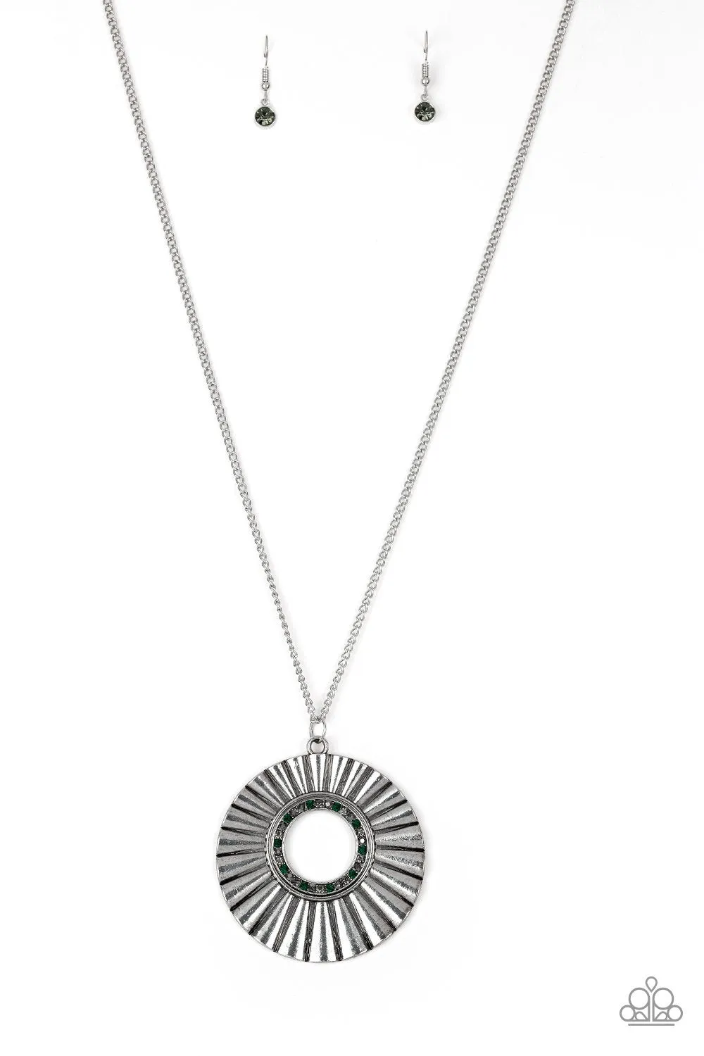 Chicly Centered Multi Rhinestone and Silver Necklace - Paparazzi Accessories