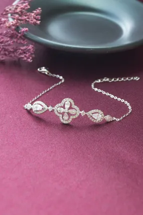 Clover Ornate Sterling Silver Chain Bracelet