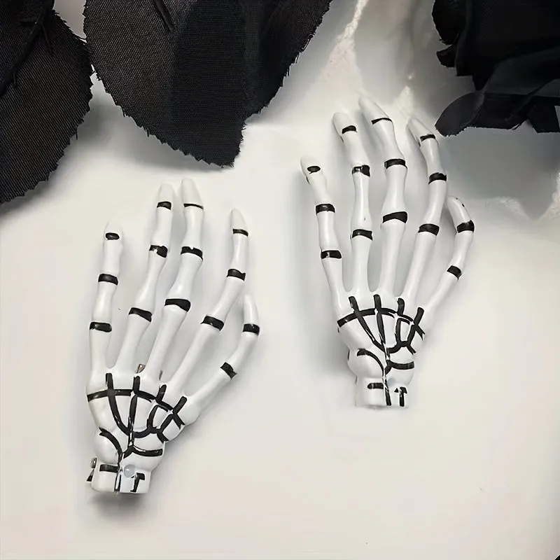 Creepy Cute Skeleton Hair Claws Clips - Perfect for Horror Party Decor, Cosplay Costumes & Valentine's Day Gifts! LJH2