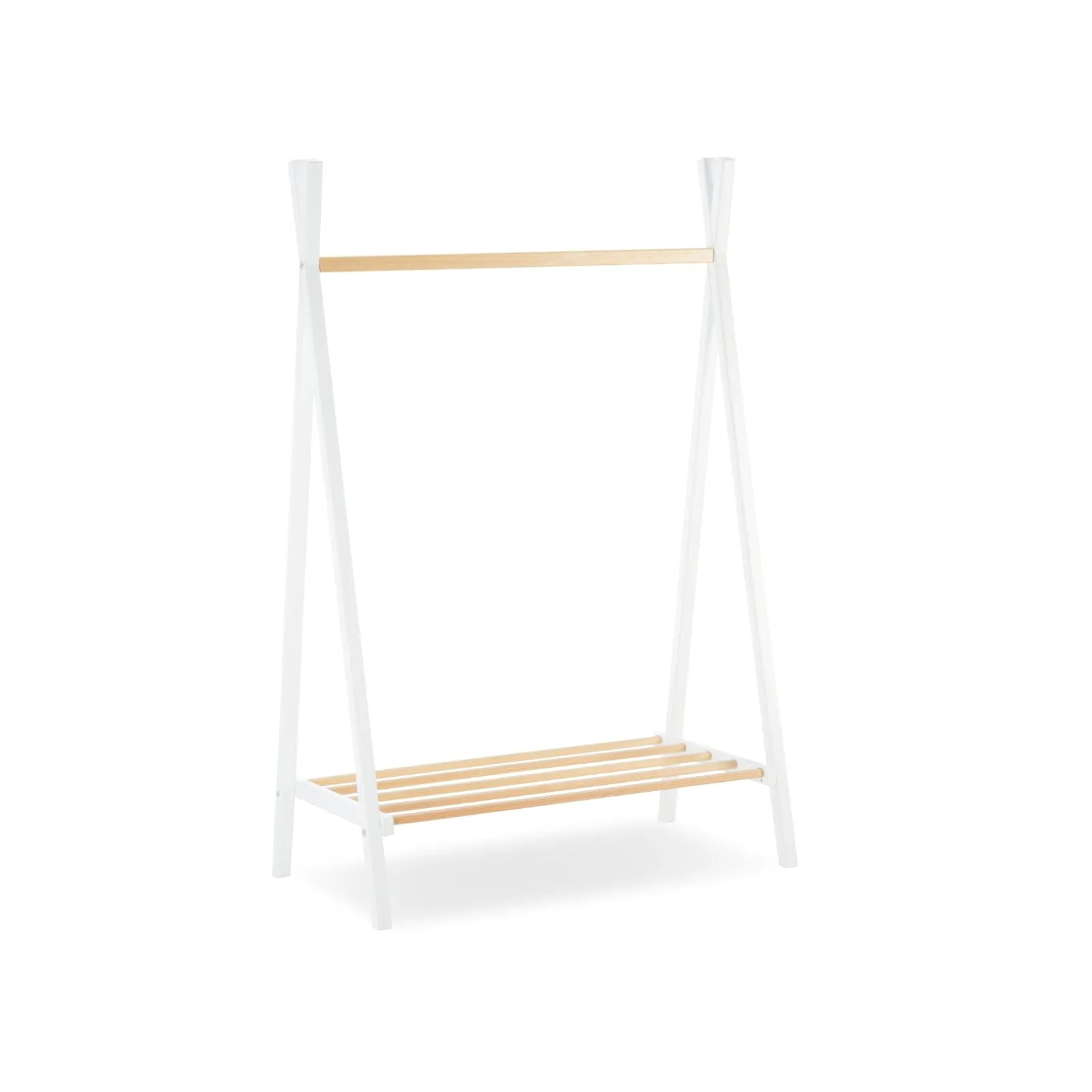 CuddleCo Nola Clothes Rail - White & Natural