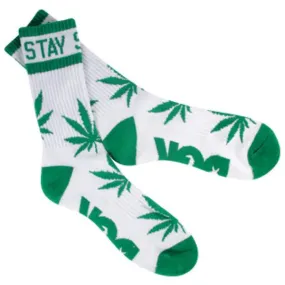 DGK Skateboards Stay Smokin Weed Socks, White/Green