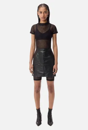 Elise Leather Skirt / Black