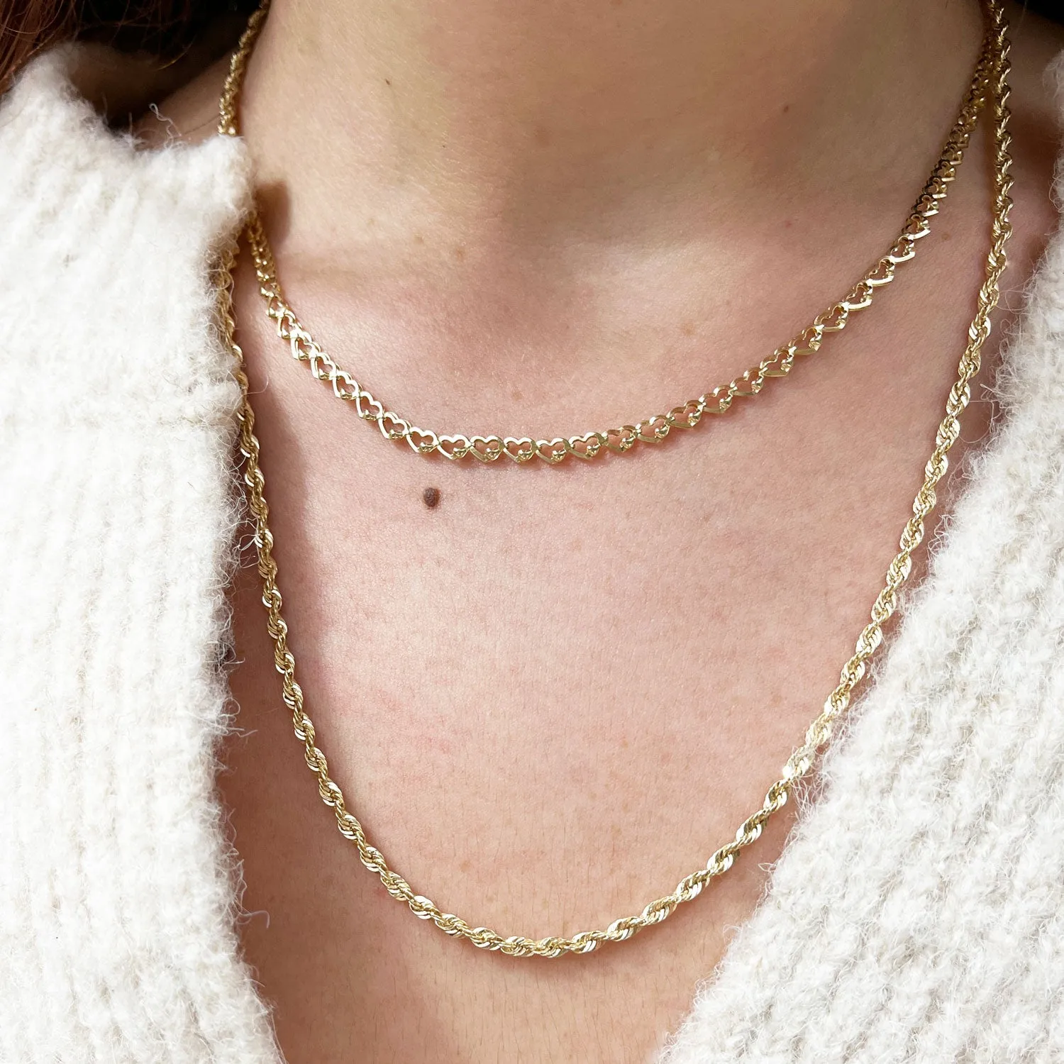 Gold Heart Link Necklace