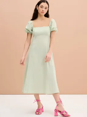 Harriet Linen Dress in Sage Green