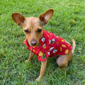 Hawaiian Soul Food Print Pet's Shirt | Red, Black