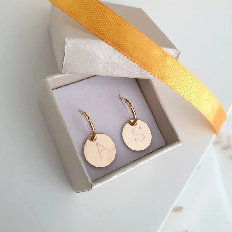 Initial Earrings - Birthday gfit for her