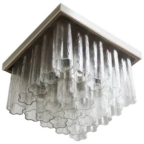 Italian Mid-Century Modern Tronchi Glass Flush Mount