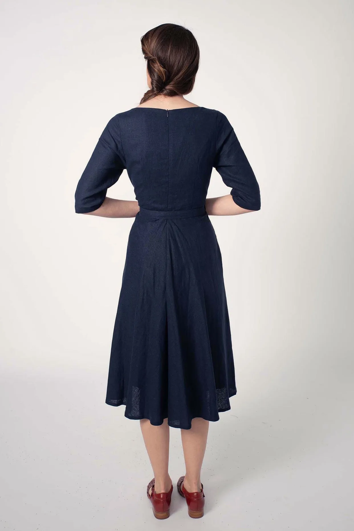 Juliet Cross Collar Navy Dress