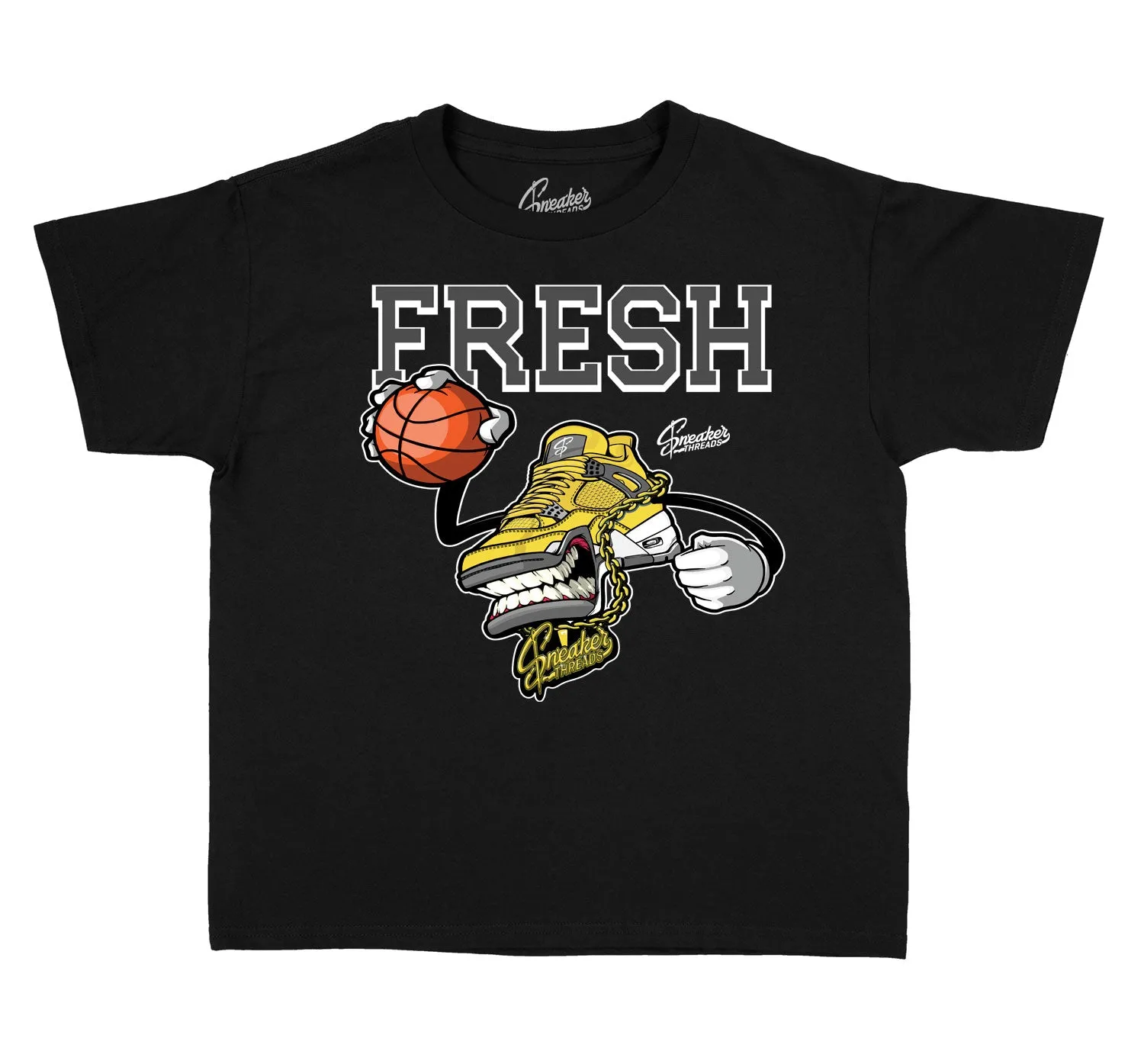 Kids Lightning 4 Shirt - Fresh Fours - Black