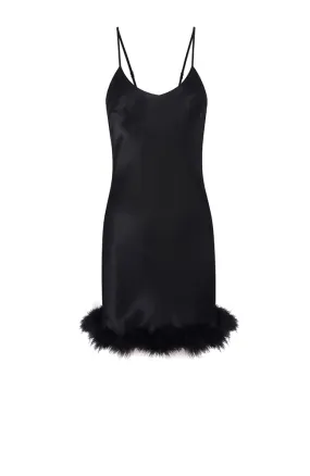 Kitty Feather Trim Slip Dress