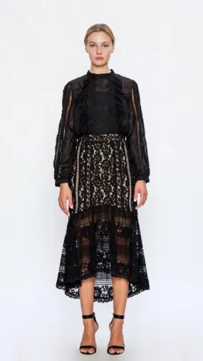 Love In Paris Lace Black Midi Skirt 1