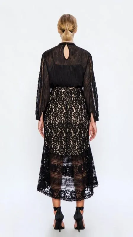 Love In Paris Lace Black Midi Skirt 1