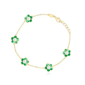 Malachite Daisy Bracelet