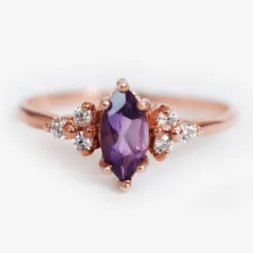 Marquise Amethyst Diamond Ring Renée