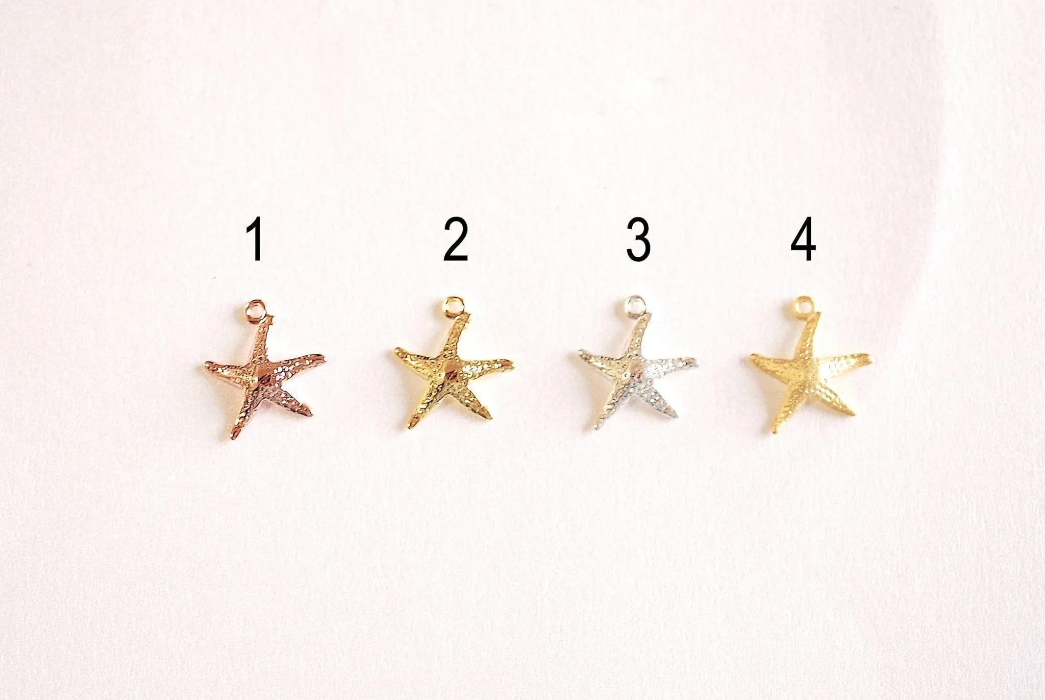 Matte Gold Wholesale Starfish Charm- Vermeil Gold Starfish Charm Pendant, Sea Life, Beach Ocean themed charms, Gold Star Charm, Sea Urchin, 136