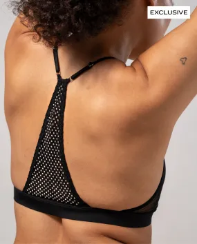 Mesh Racerback Triangle Bralette Rhinestone