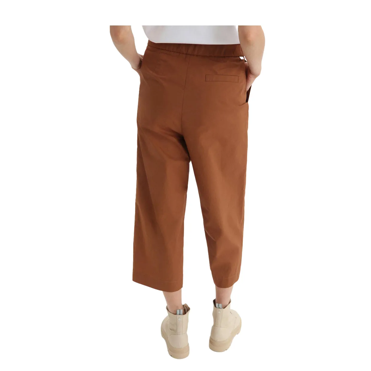 Pantaloni Donna Woolrich Popeline Cotone Marrone