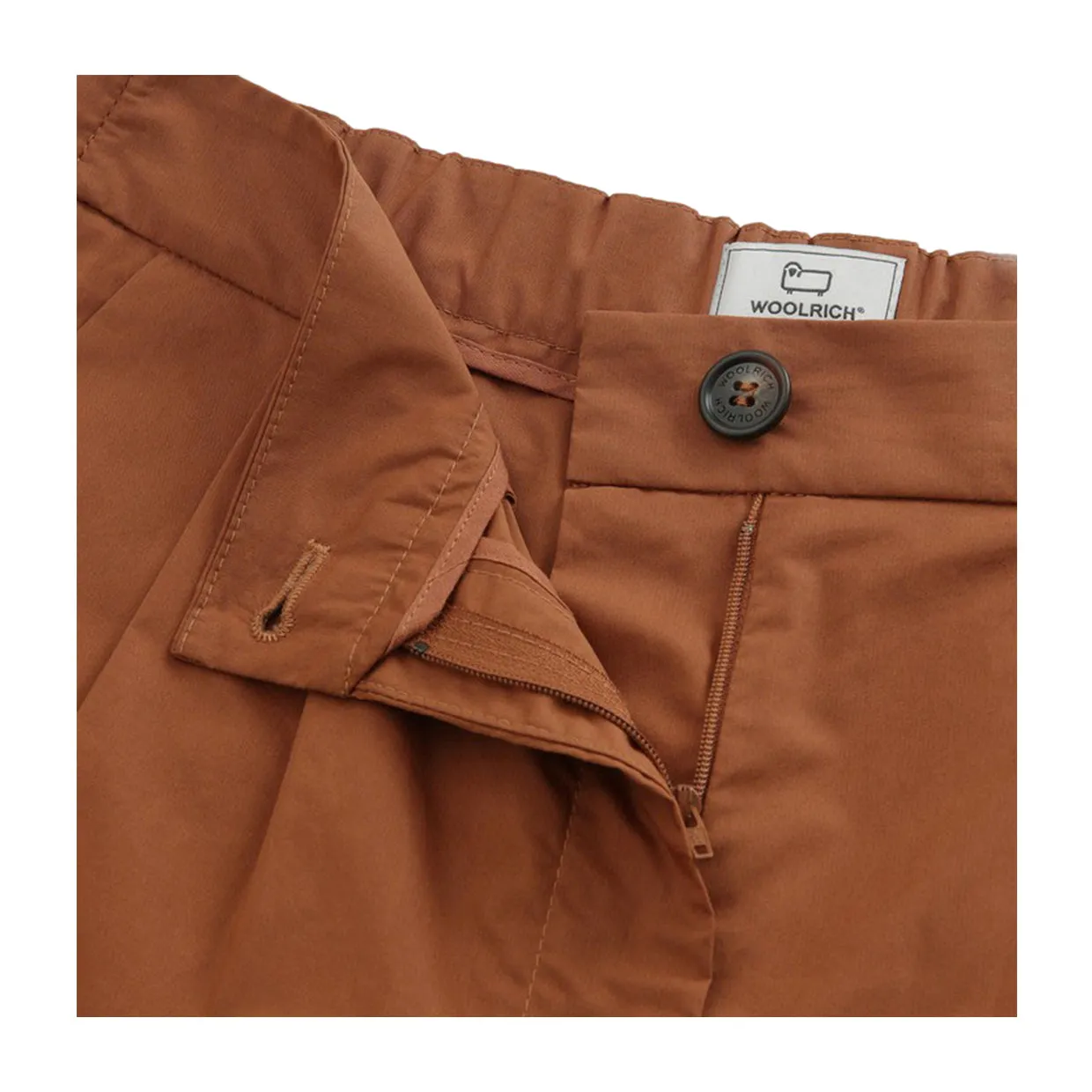 Pantaloni Donna Woolrich Popeline Cotone Marrone