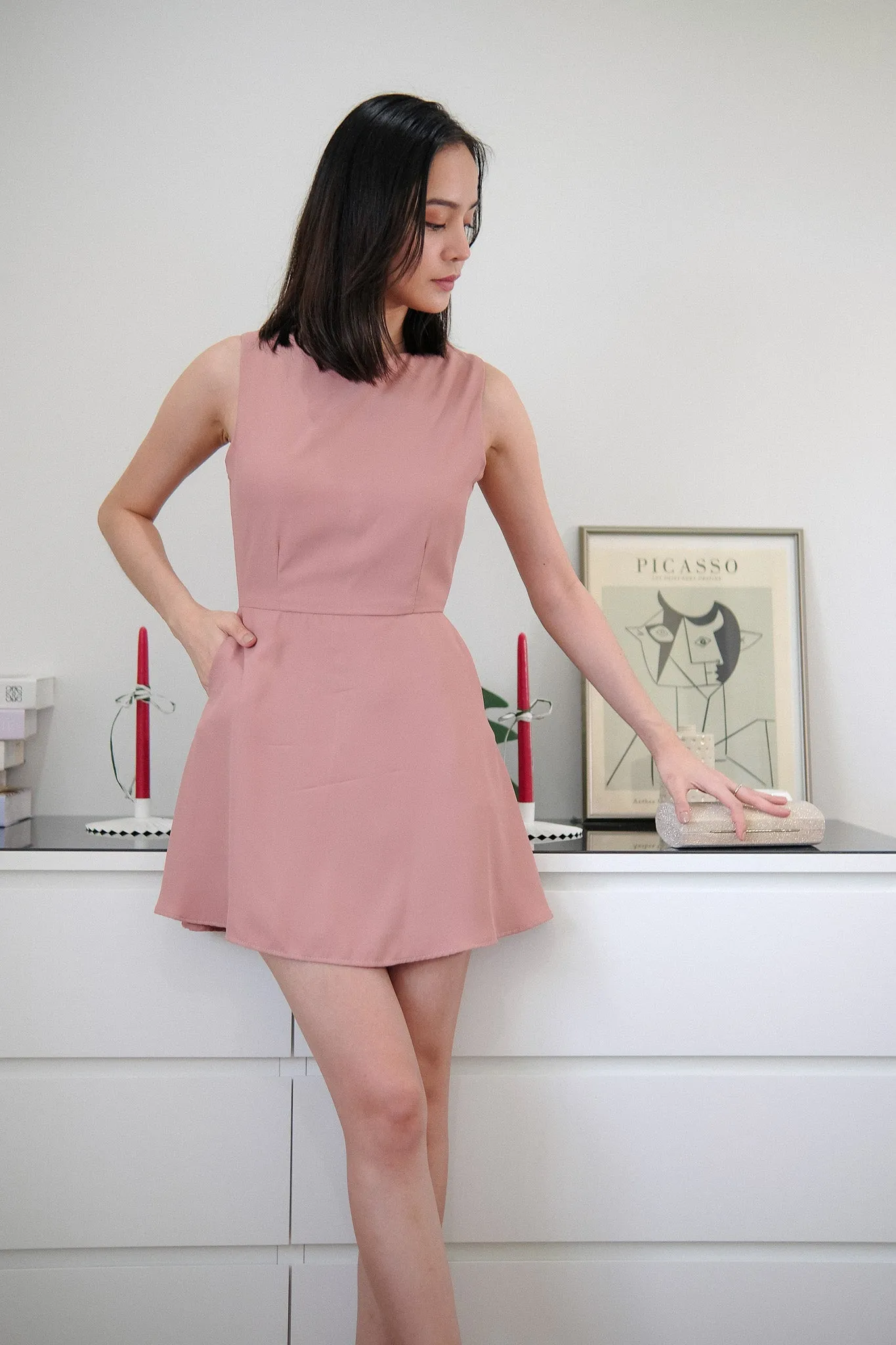 Phoebe Mini Dress - rose pink