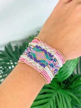 Pink Multi Seed Bead Bracelet