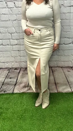 PIPPA Pu Slit Skirt