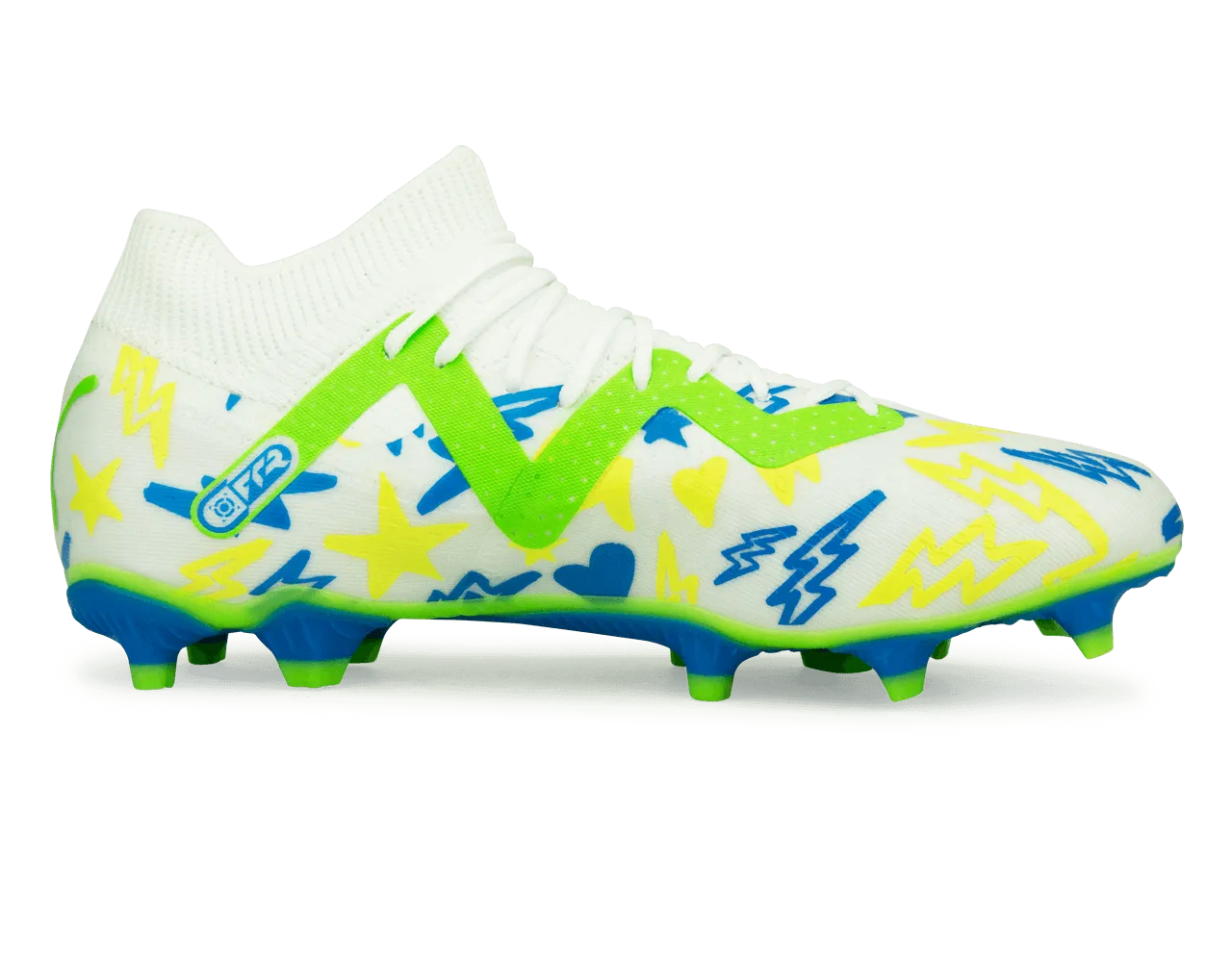 PUMA Men's Future Match x Neymar FG/AG White/Blue/Lemon