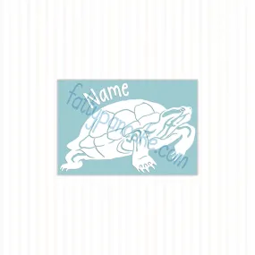 Red Eared Slider Turtle Decal, Waterproof Vinyl Decal, Cute Reptile Gift