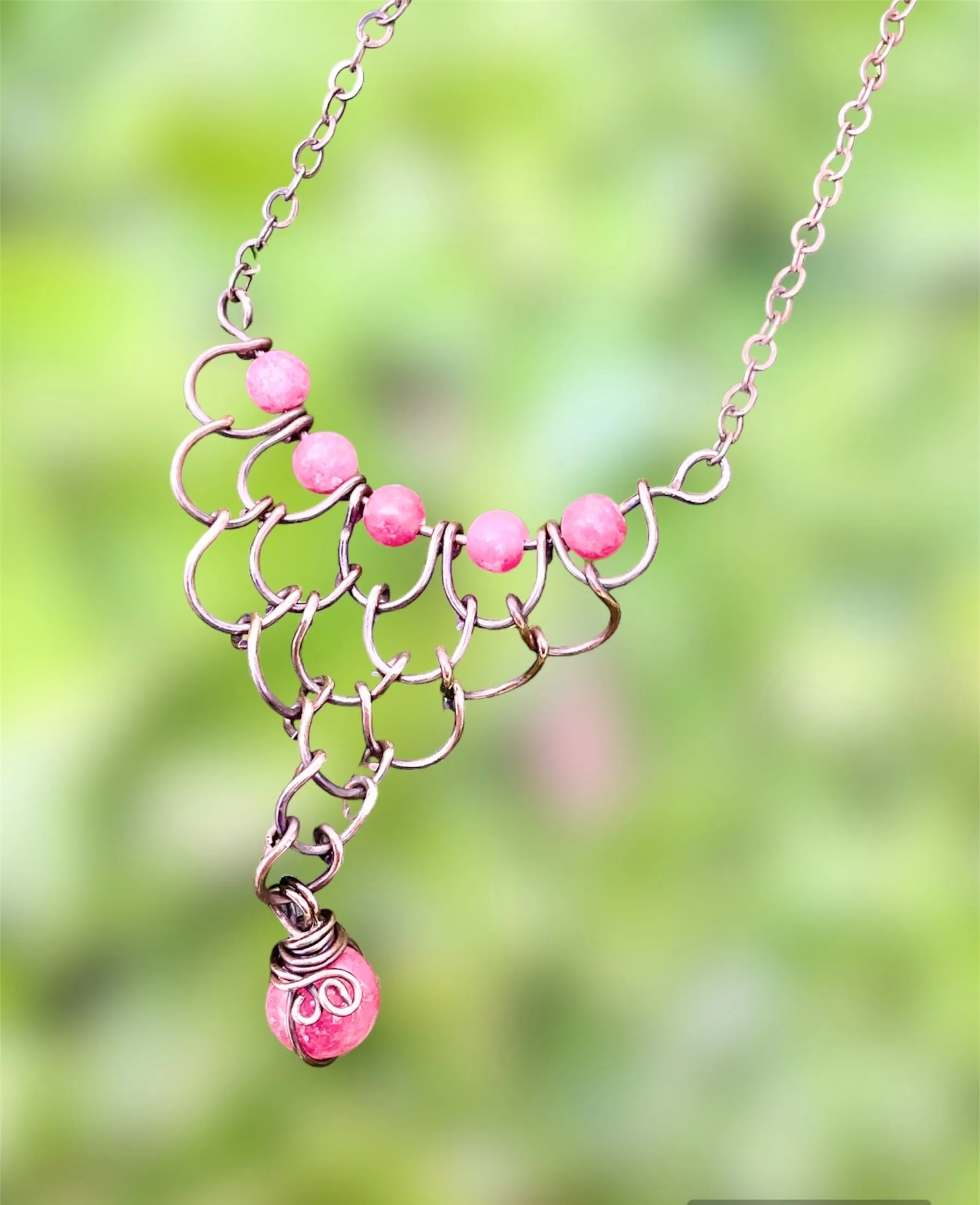 Rhodochrosite Handcrafted Necklace