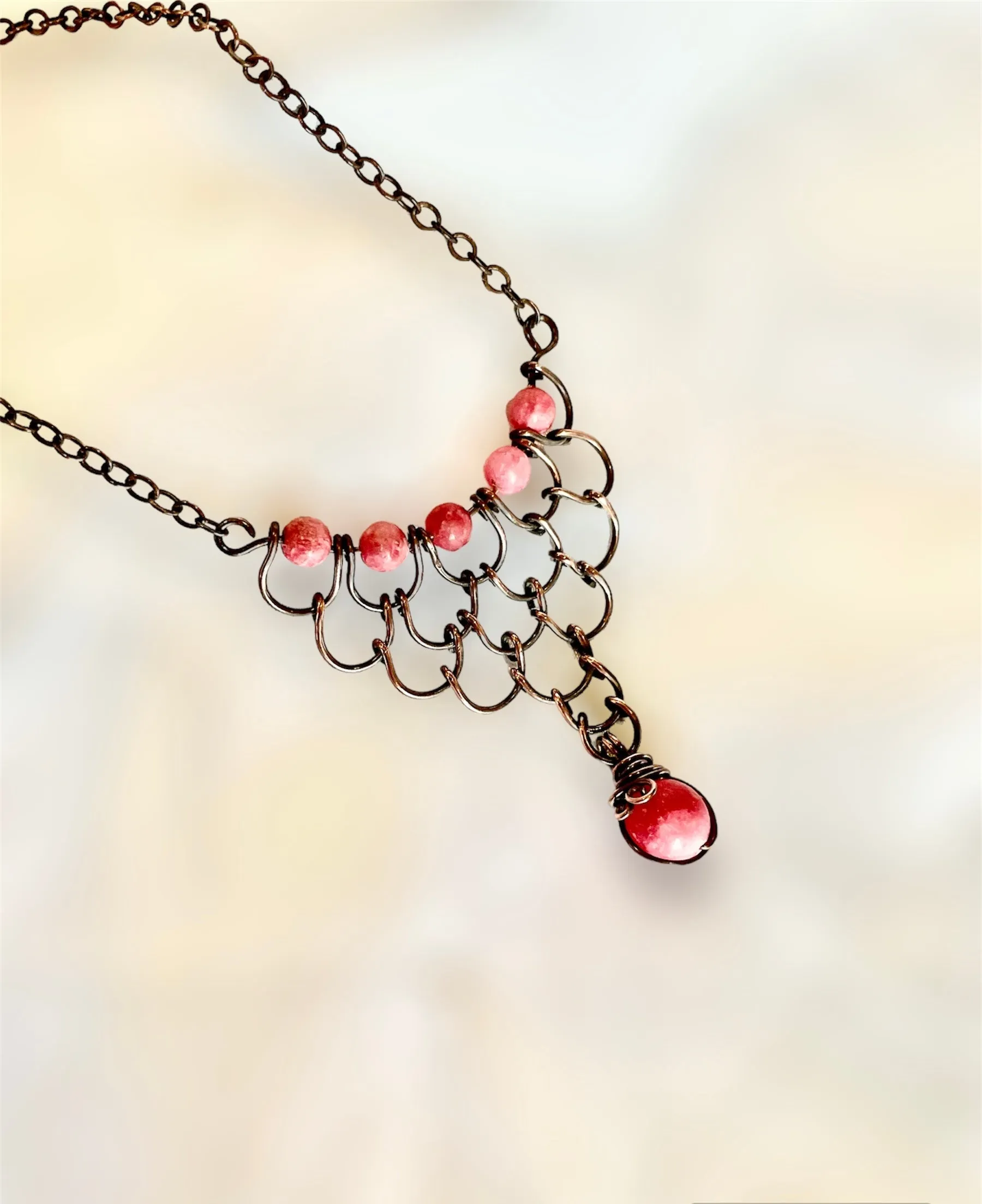 Rhodochrosite Handcrafted Necklace